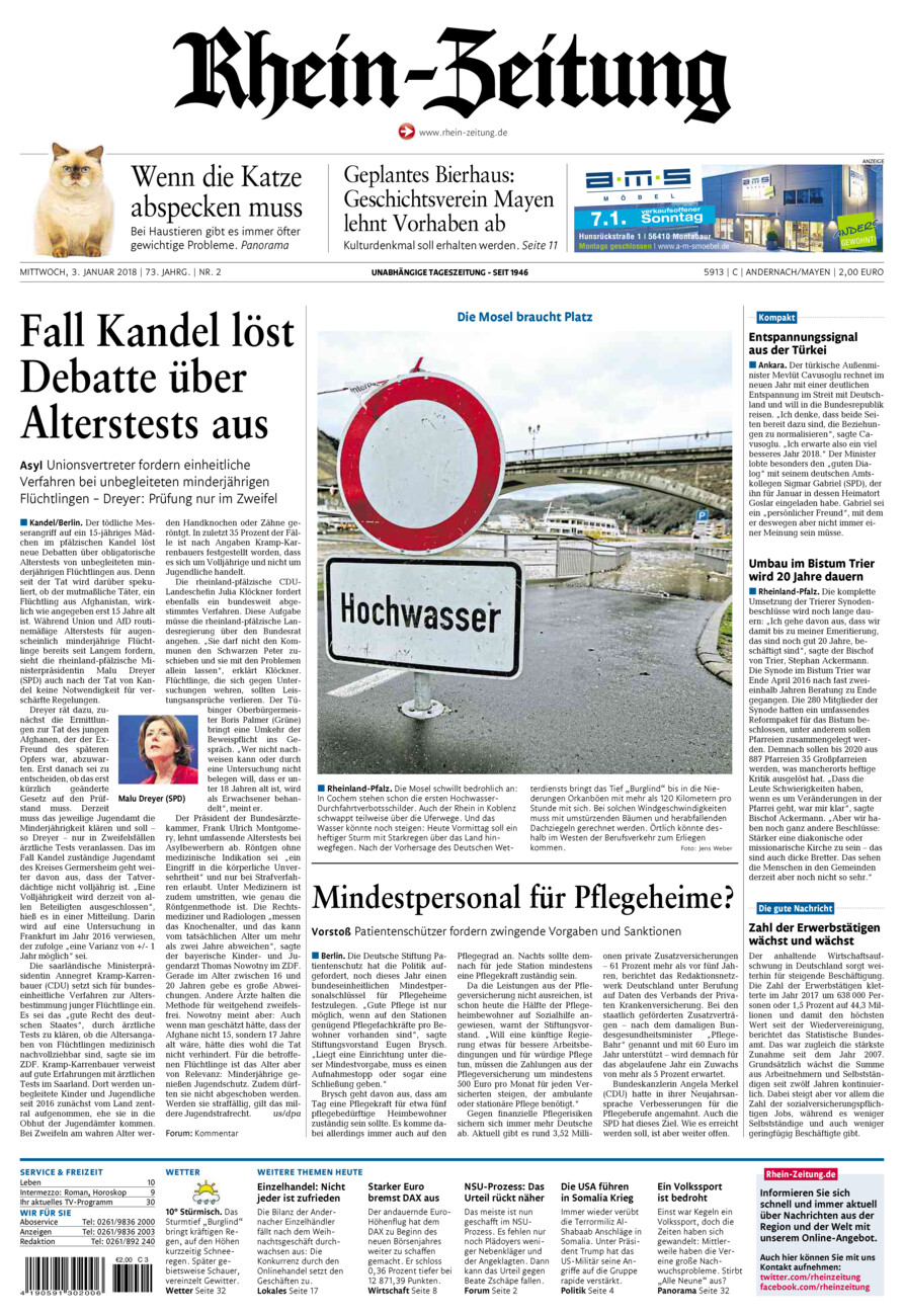 Rhein-Zeitung Andernach & Mayen vom Mittwoch, 03.01.2018