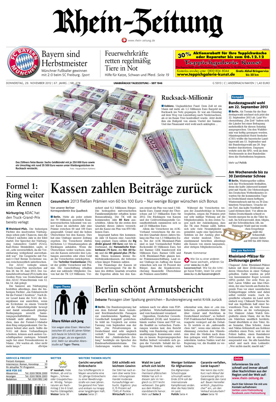 Rhein-Zeitung Andernach & Mayen vom Donnerstag, 29.11.2012