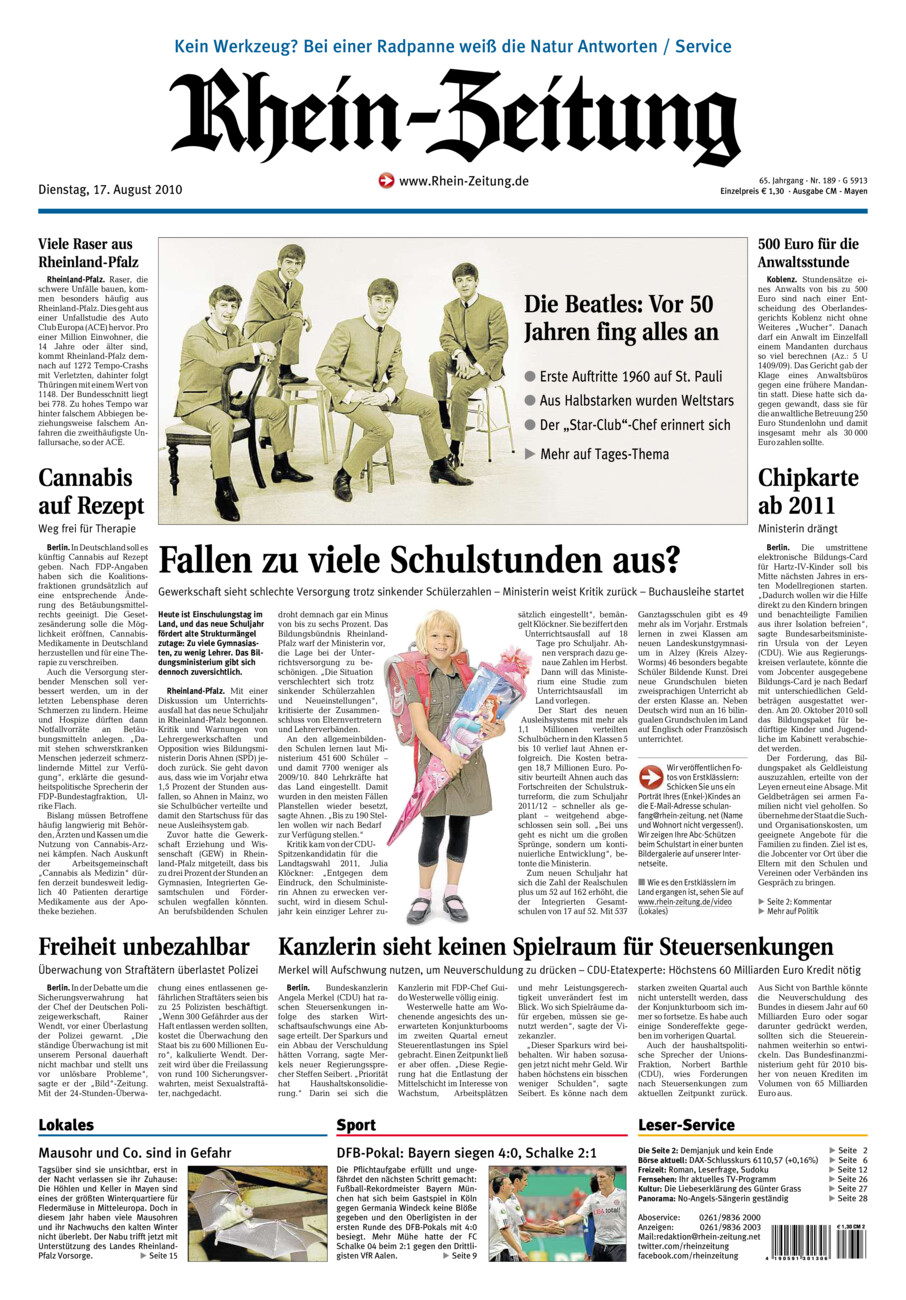 Rhein-Zeitung Andernach & Mayen vom Dienstag, 17.08.2010