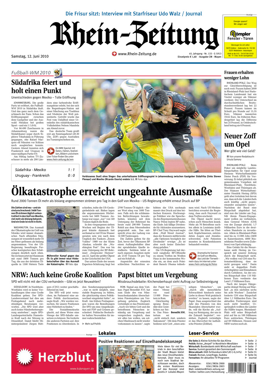 Rhein-Zeitung Andernach & Mayen vom Samstag, 12.06.2010