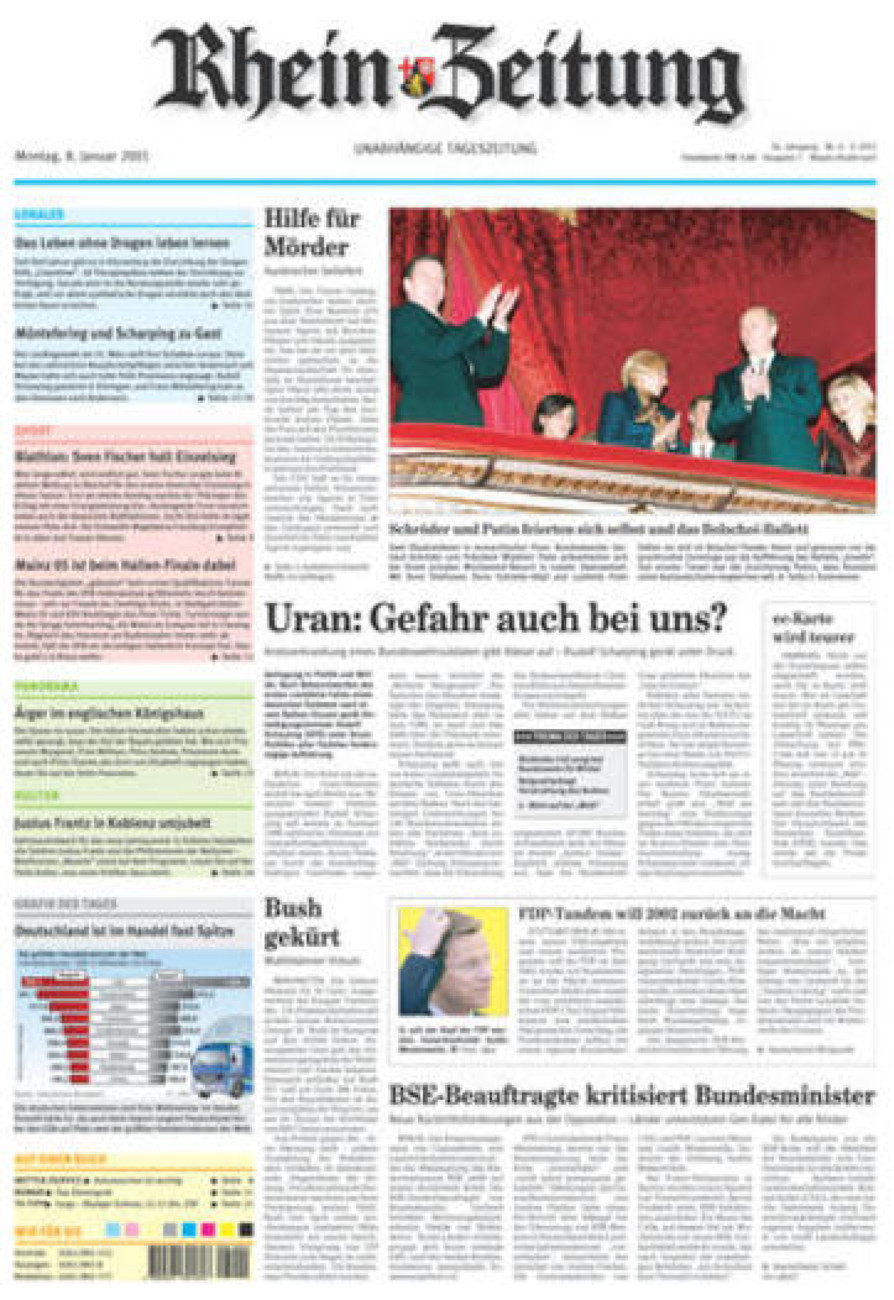 Rhein-Zeitung Andernach & Mayen vom Montag, 08.01.2001