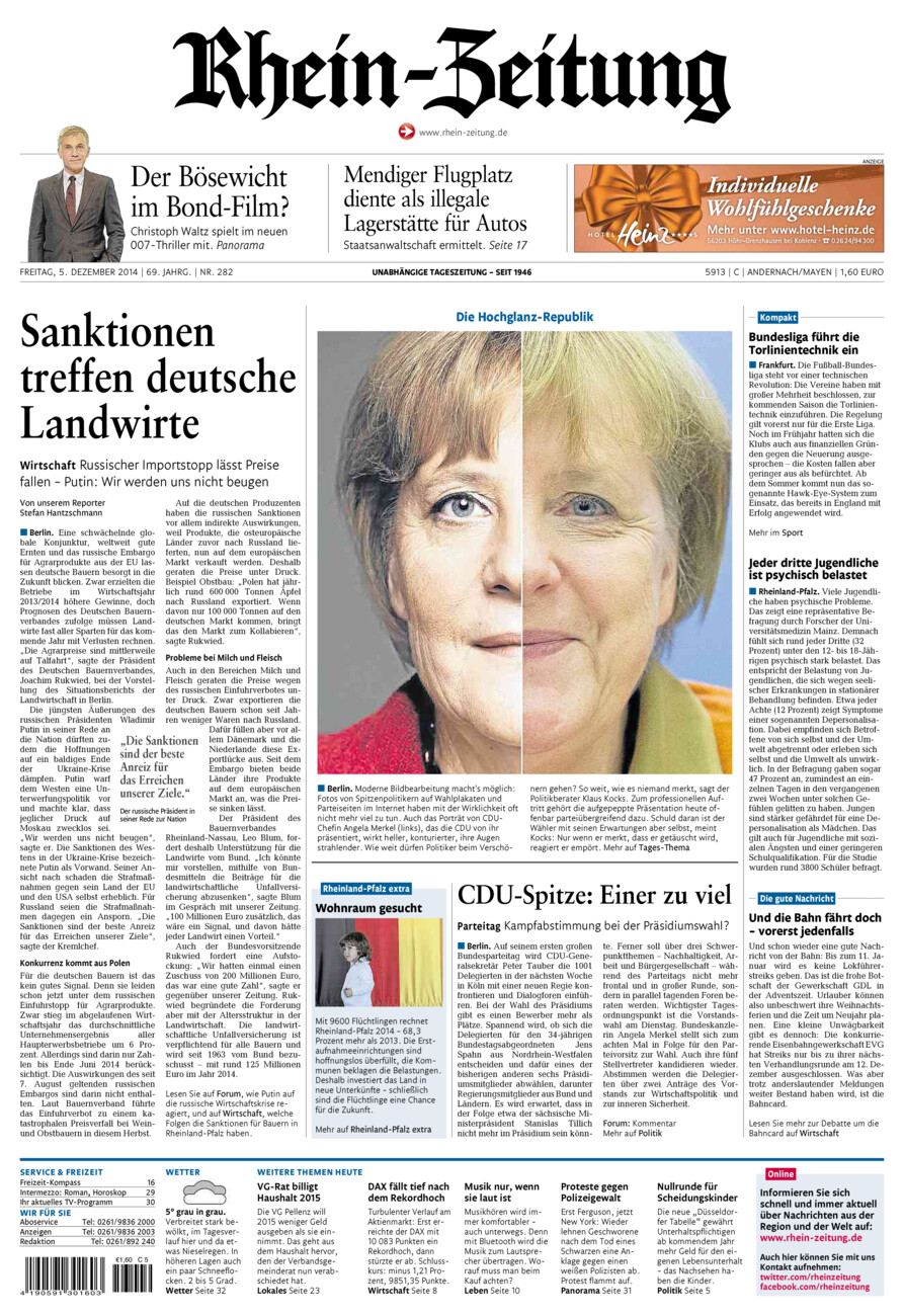 Rhein-Zeitung Andernach & Mayen vom Freitag, 05.12.2014