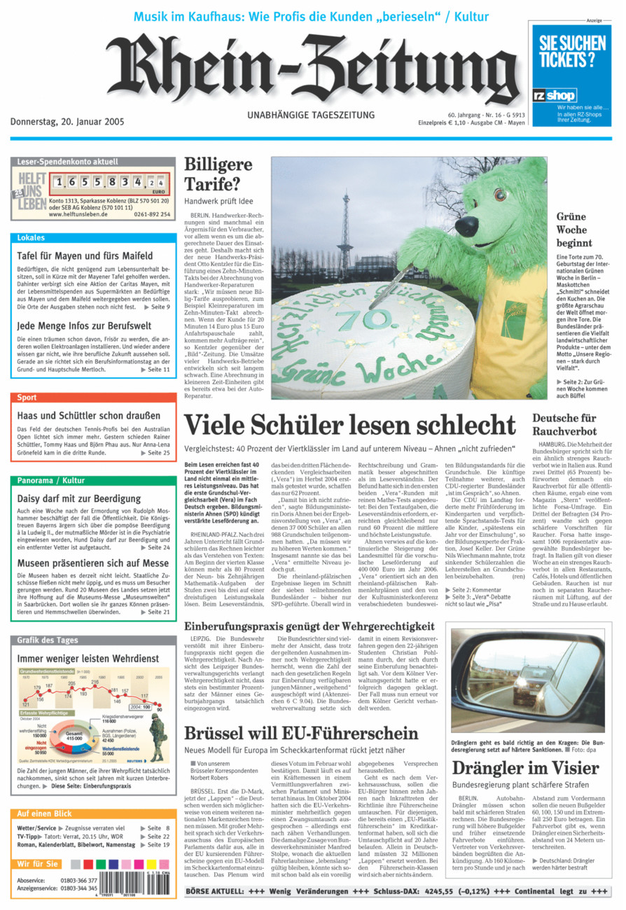 Rhein-Zeitung Andernach & Mayen vom Donnerstag, 20.01.2005