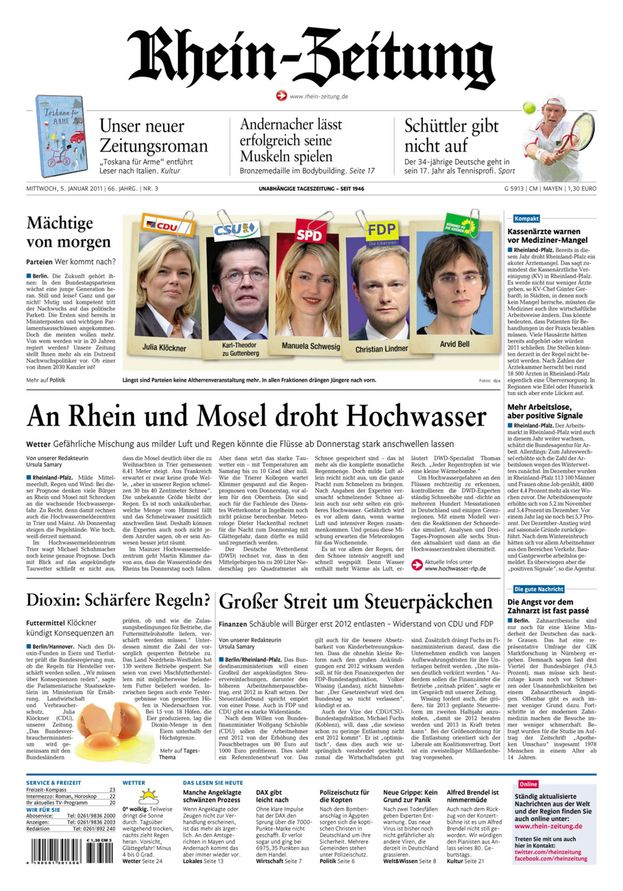 Rhein-Zeitung Andernach & Mayen vom Mittwoch, 05.01.2011