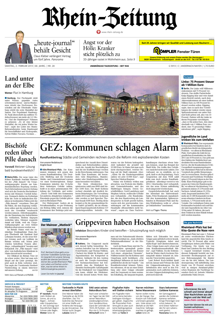 Rhein-Zeitung Andernach & Mayen vom Samstag, 02.02.2013