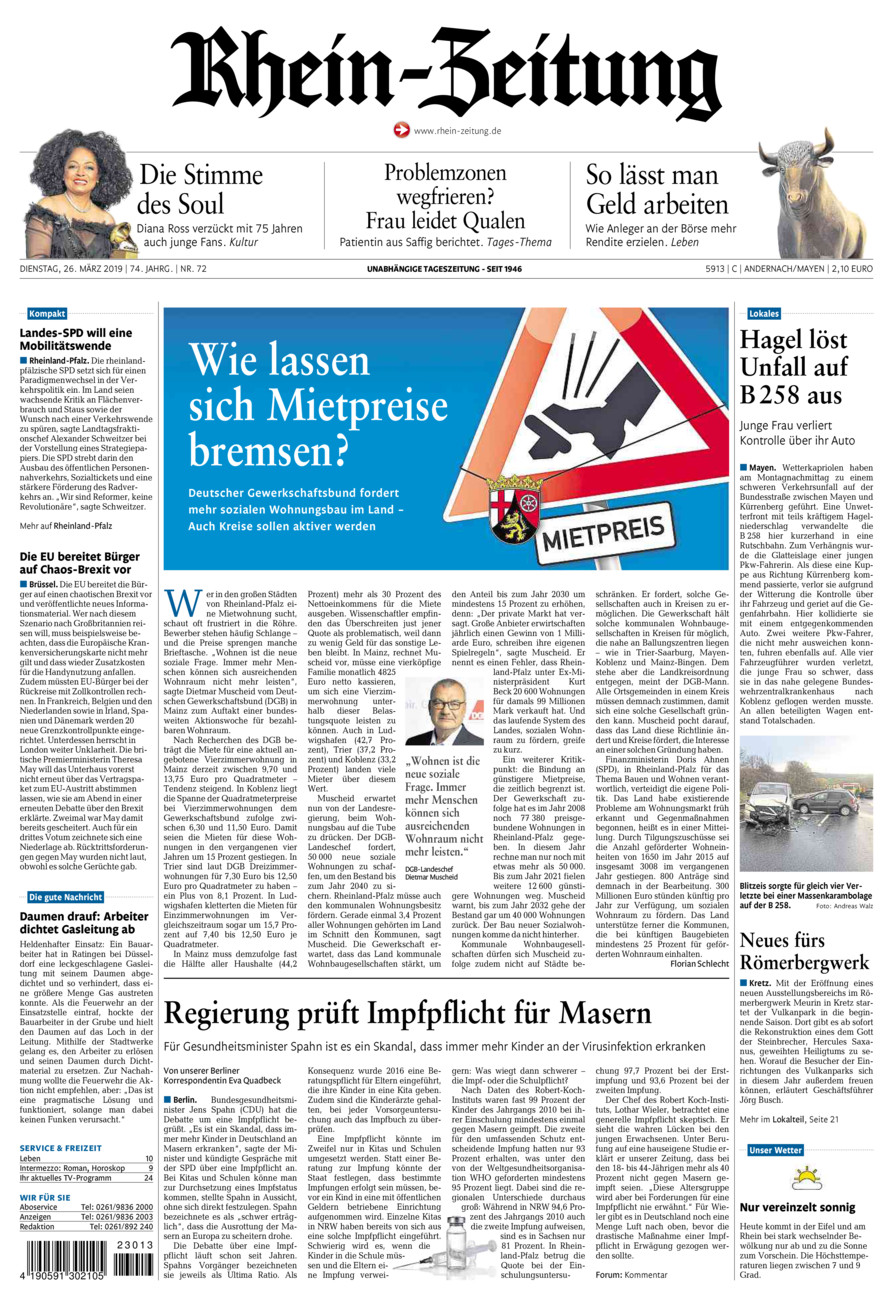 Rhein-Zeitung Andernach & Mayen vom Dienstag, 26.03.2019