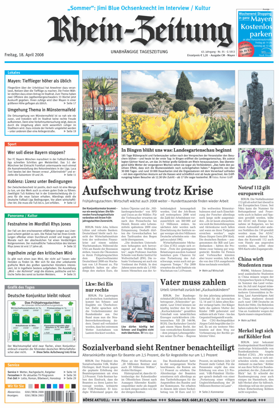 Rhein-Zeitung Andernach & Mayen vom Freitag, 18.04.2008