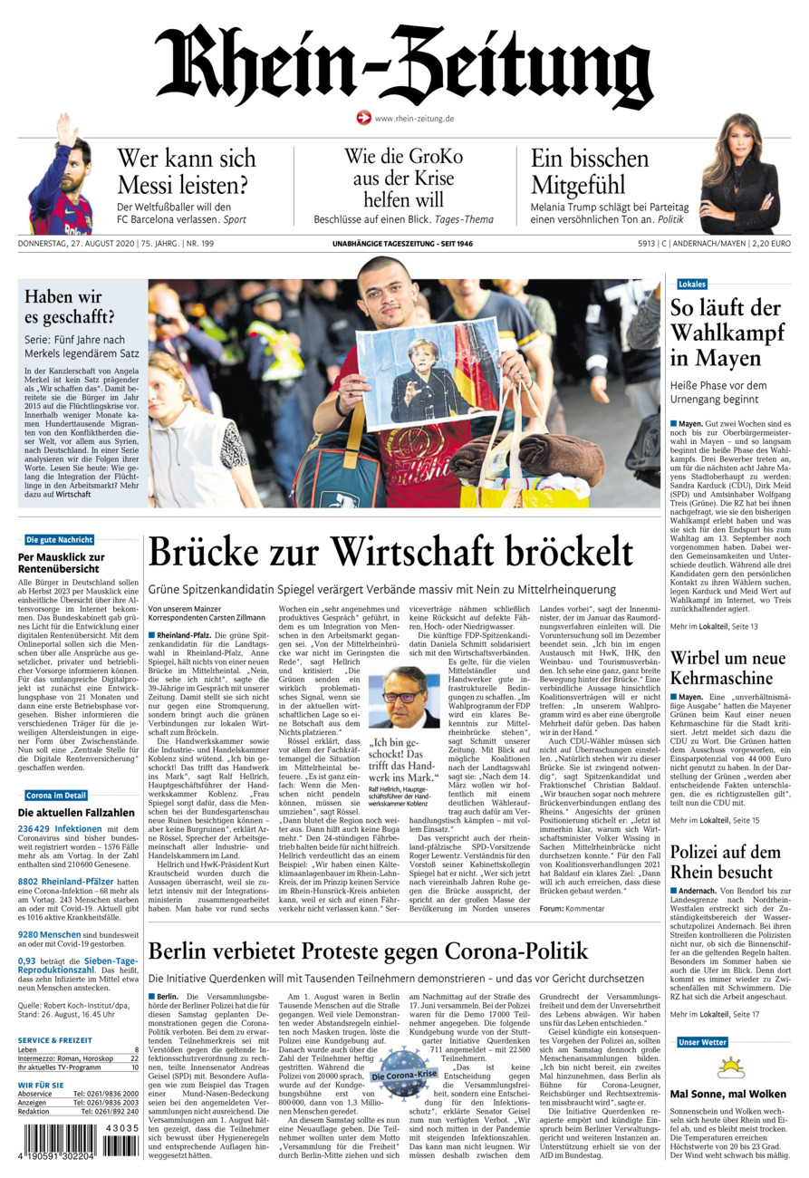 Rhein-Zeitung Andernach & Mayen vom Donnerstag, 27.08.2020