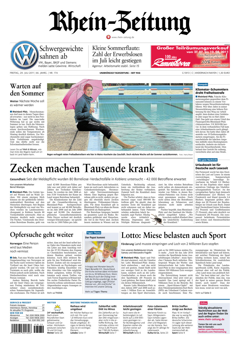 Rhein-Zeitung Andernach & Mayen vom Freitag, 29.07.2011