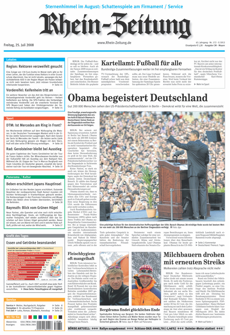 Rhein-Zeitung Andernach & Mayen vom Freitag, 25.07.2008