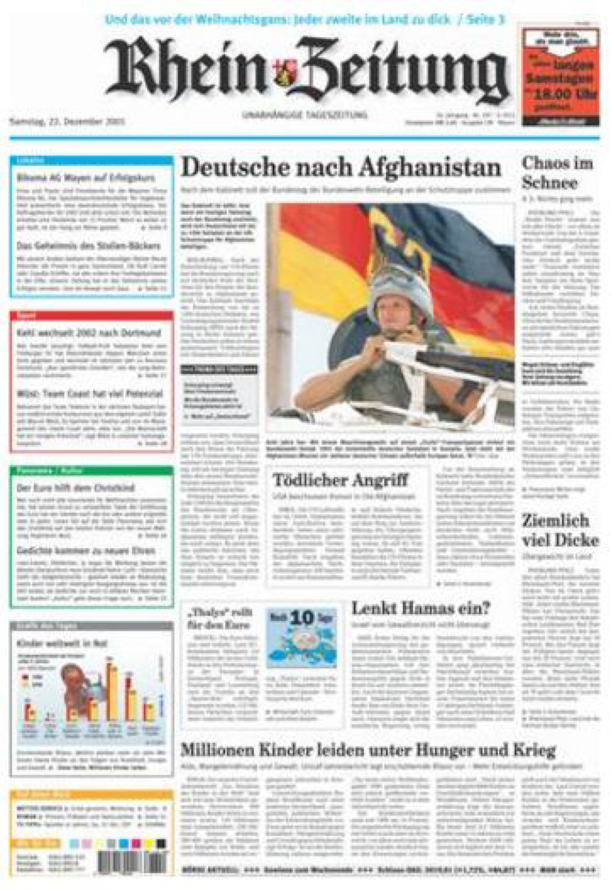 Rhein-Zeitung Andernach & Mayen vom Samstag, 22.12.2001