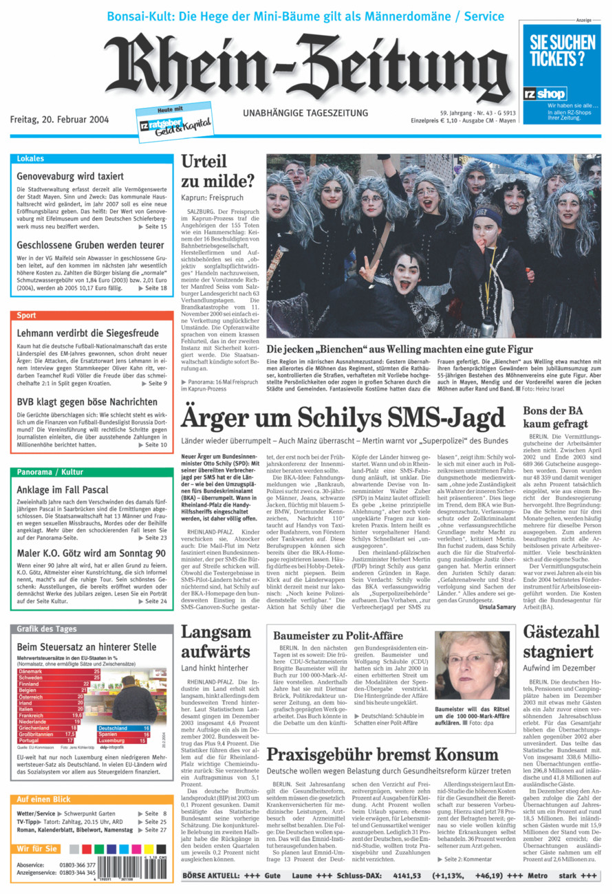 Rhein-Zeitung Andernach & Mayen vom Freitag, 20.02.2004