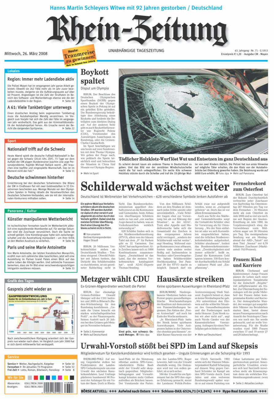 Rhein-Zeitung Andernach & Mayen vom Mittwoch, 26.03.2008