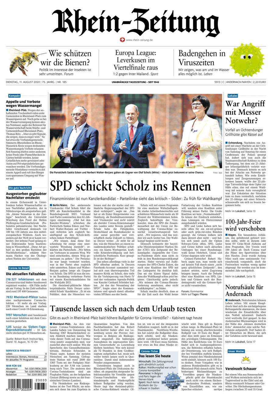 Rhein-Zeitung Andernach & Mayen vom Dienstag, 11.08.2020