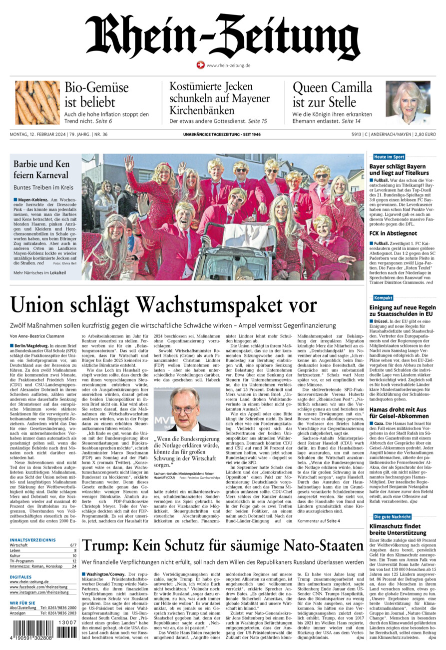 Rhein-Zeitung Andernach & Mayen vom Montag, 12.02.2024