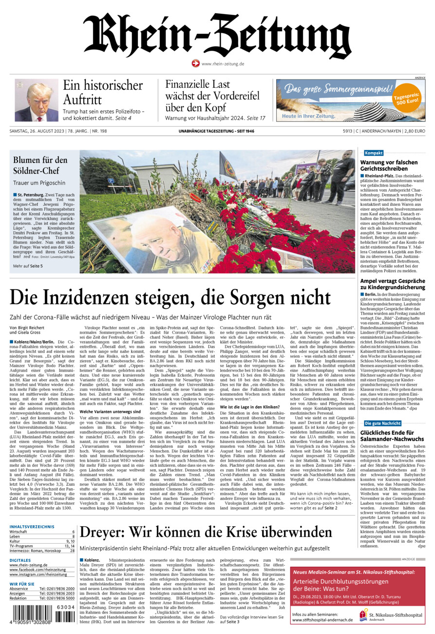 Rhein-Zeitung Andernach & Mayen vom Samstag, 26.08.2023