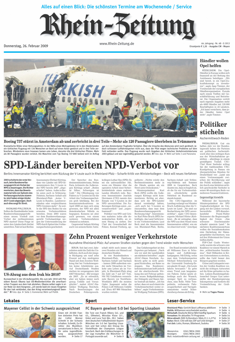 Rhein-Zeitung Andernach & Mayen vom Donnerstag, 26.02.2009