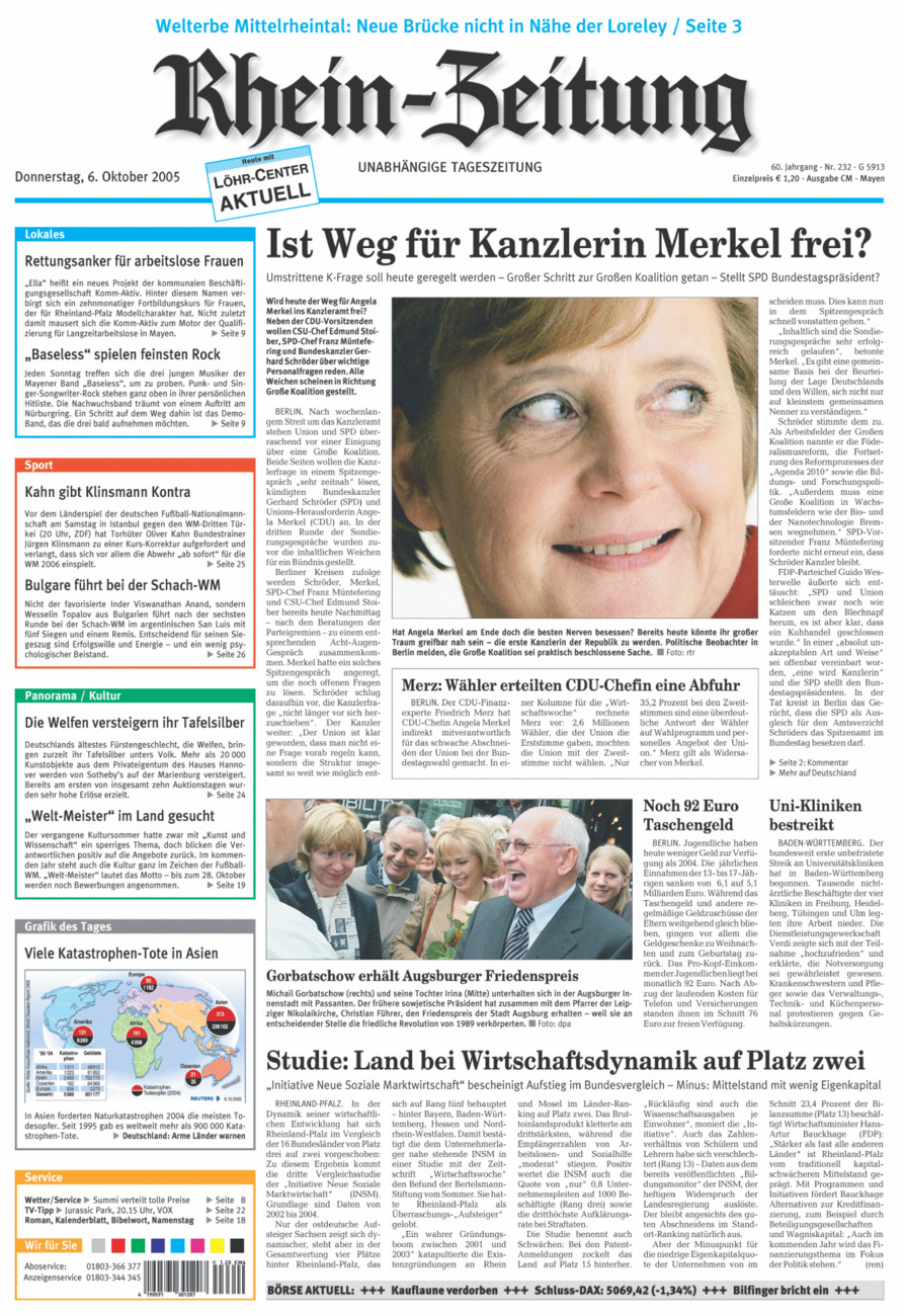 Rhein-Zeitung Andernach & Mayen vom Donnerstag, 06.10.2005