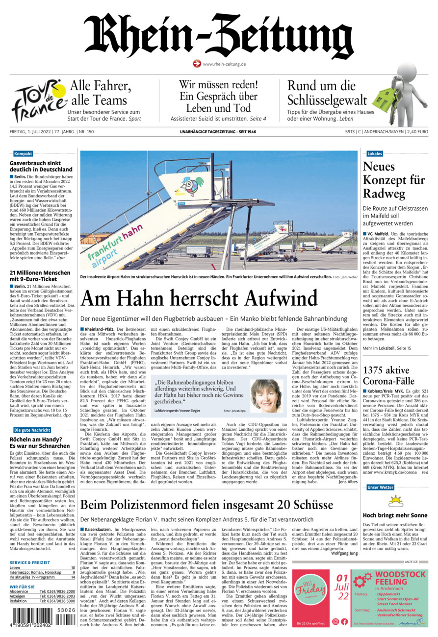Rhein-Zeitung Andernach & Mayen vom Freitag, 01.07.2022