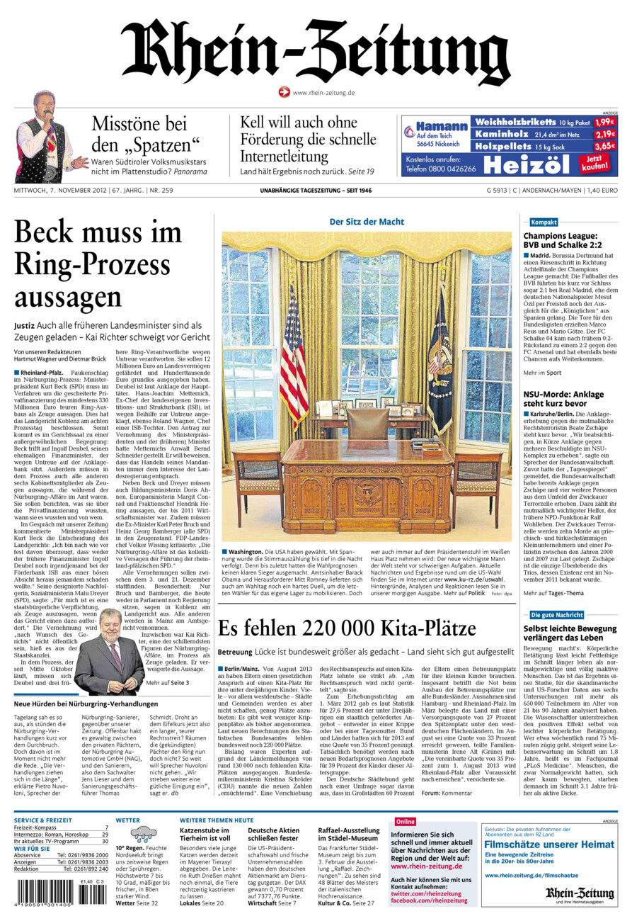 Rhein-Zeitung Andernach & Mayen vom Mittwoch, 07.11.2012