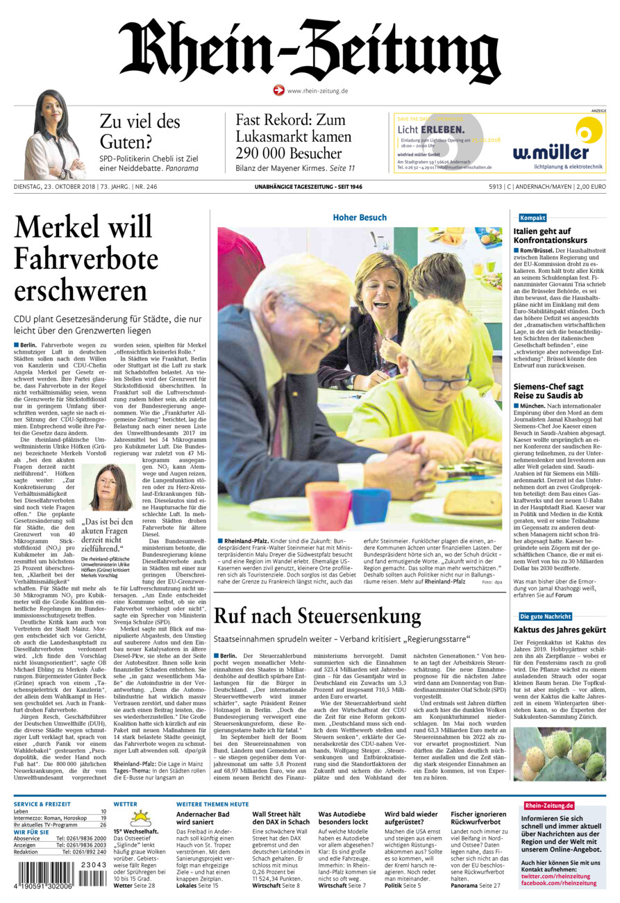 Rhein-Zeitung Andernach & Mayen vom Dienstag, 23.10.2018