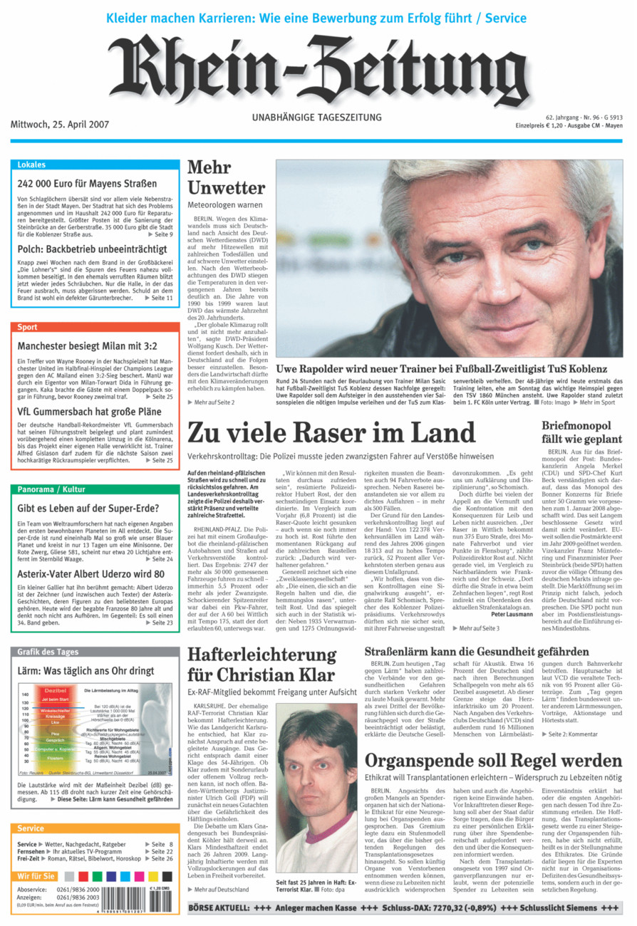 Rhein-Zeitung Andernach & Mayen vom Mittwoch, 25.04.2007