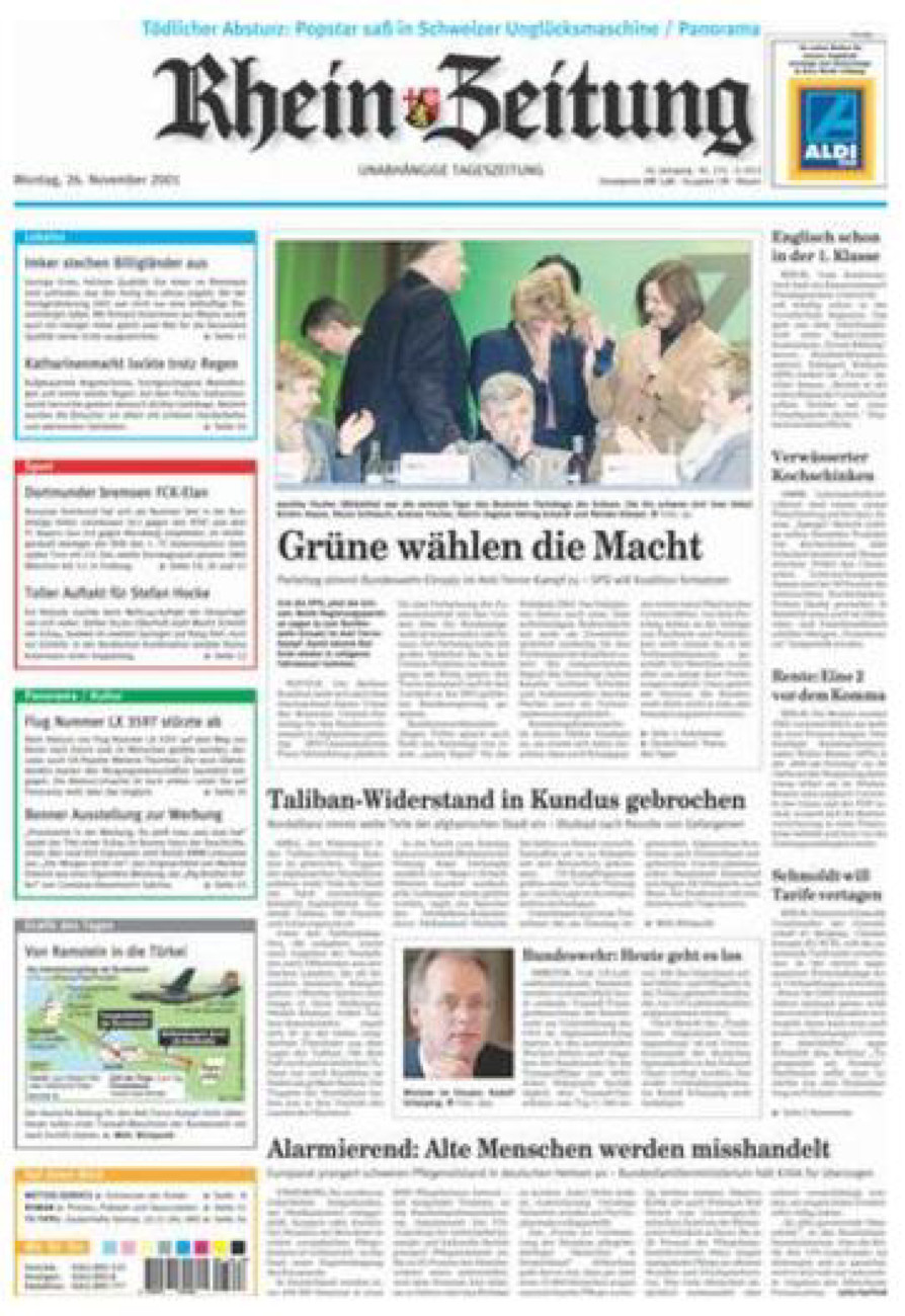 Rhein-Zeitung Andernach & Mayen vom Montag, 26.11.2001