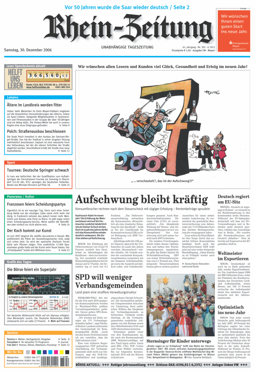 Rhein-Zeitung Andernach & Mayen vom Samstag, 30.12.2006