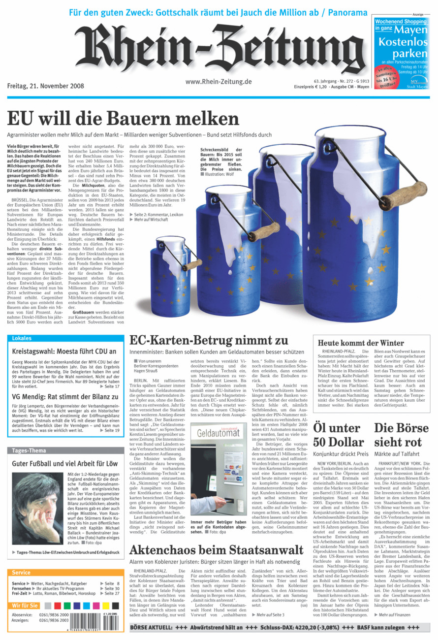 Rhein-Zeitung Andernach & Mayen vom Freitag, 21.11.2008