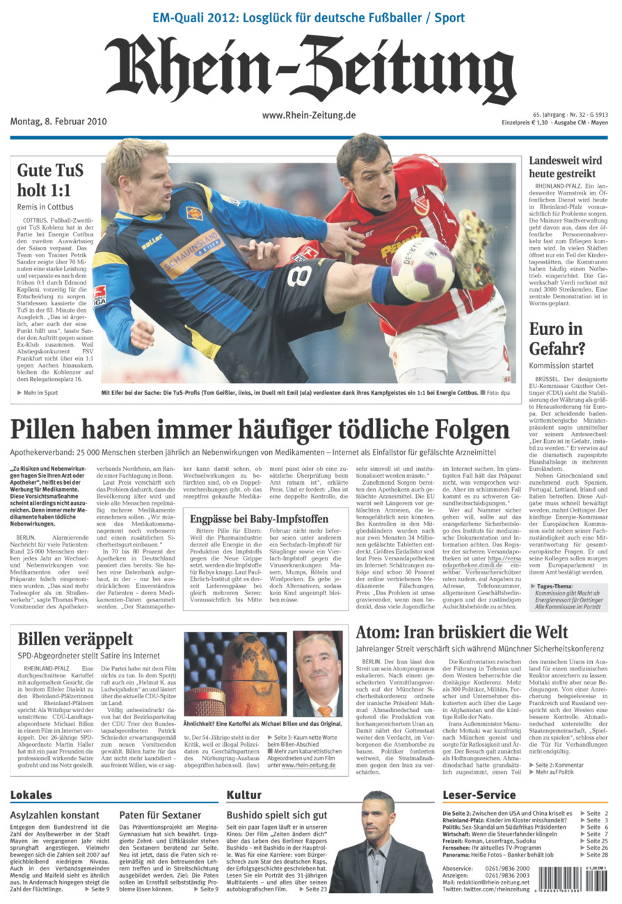 Rhein-Zeitung Andernach & Mayen vom Montag, 08.02.2010