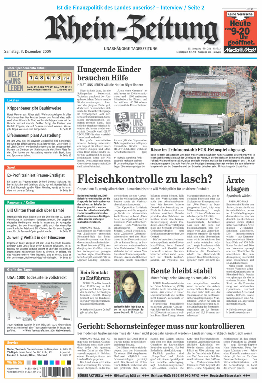 Rhein-Zeitung Andernach & Mayen vom Samstag, 03.12.2005