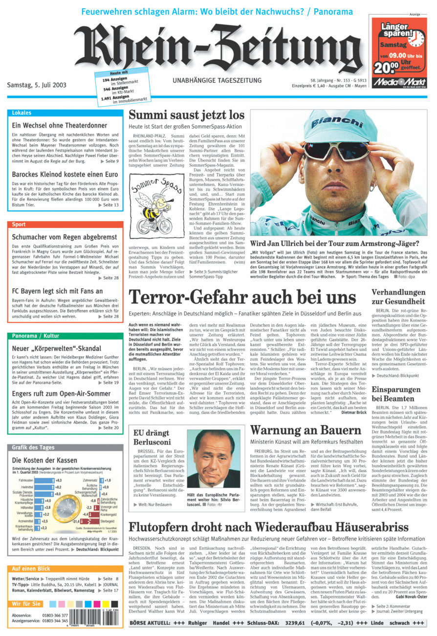Rhein-Zeitung Andernach & Mayen vom Samstag, 05.07.2003