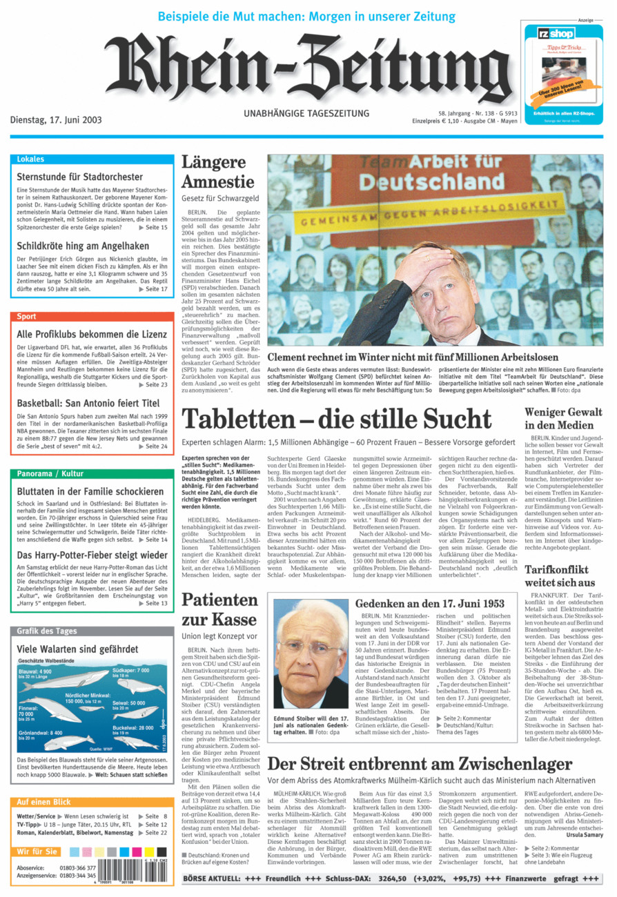 Rhein-Zeitung Andernach & Mayen vom Dienstag, 17.06.2003