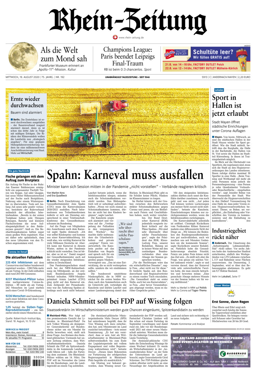 Rhein-Zeitung Andernach & Mayen vom Mittwoch, 19.08.2020