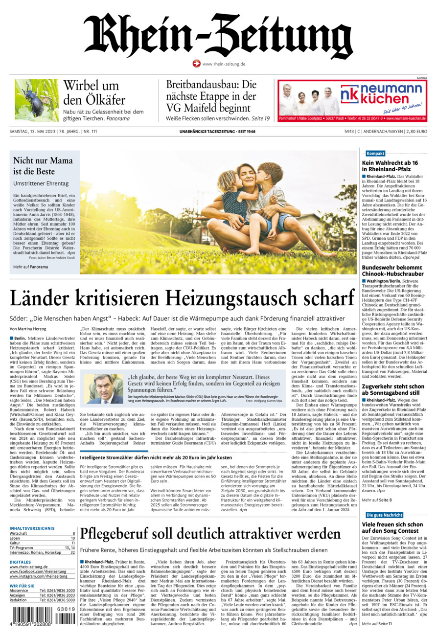 Rhein-Zeitung Andernach & Mayen vom Samstag, 13.05.2023