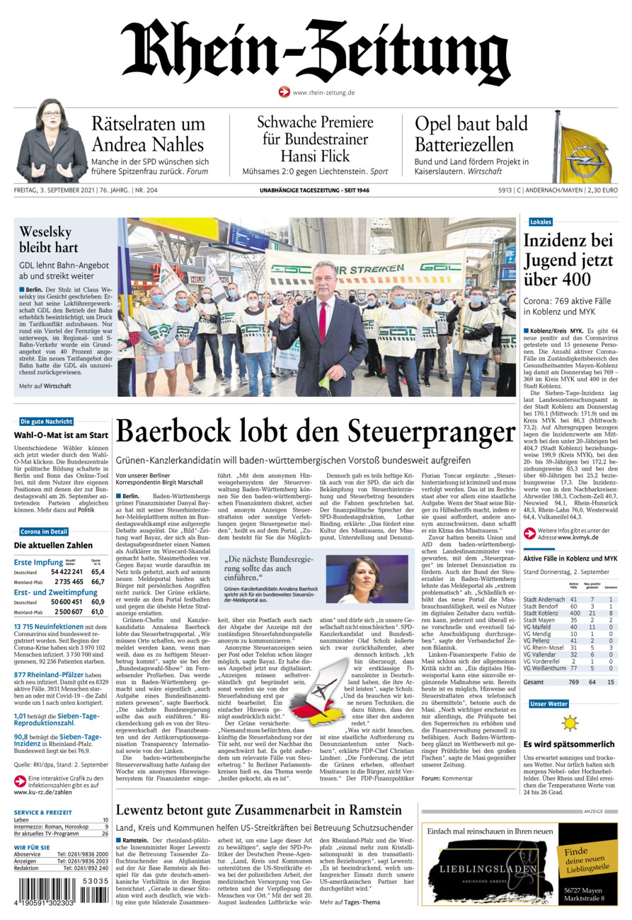 Rhein-Zeitung Andernach & Mayen vom Freitag, 03.09.2021