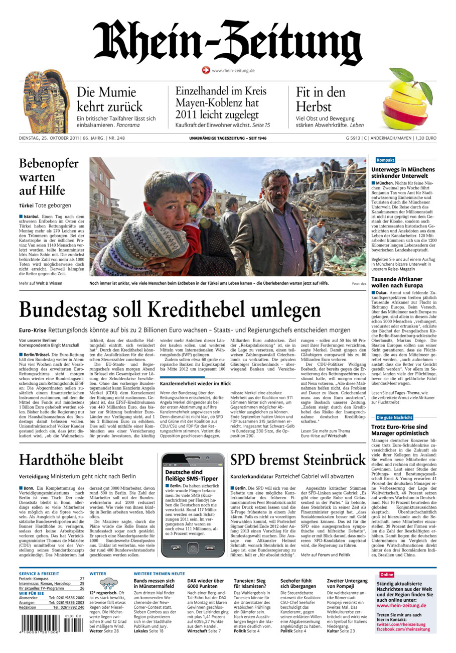 Rhein-Zeitung Andernach & Mayen vom Dienstag, 25.10.2011