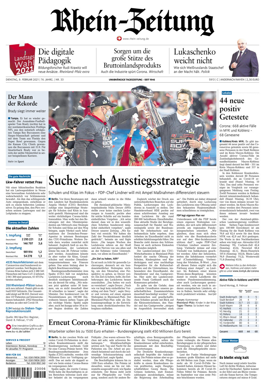 Rhein-Zeitung Andernach & Mayen vom Dienstag, 09.02.2021