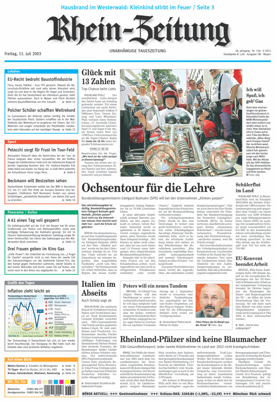 Rhein-Zeitung Andernach & Mayen vom Freitag, 11.07.2003