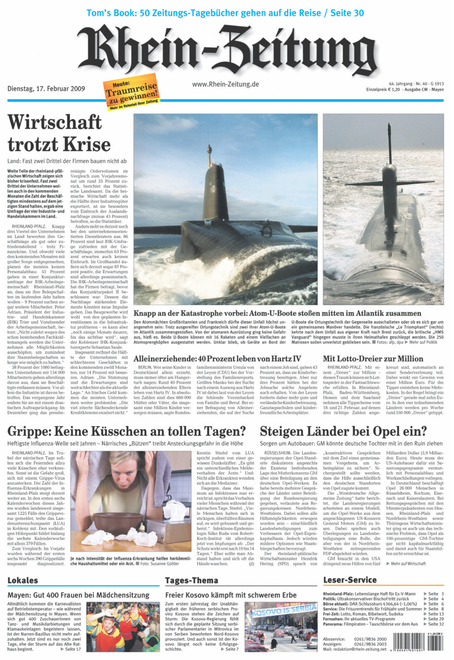 Rhein-Zeitung Andernach & Mayen vom Dienstag, 17.02.2009