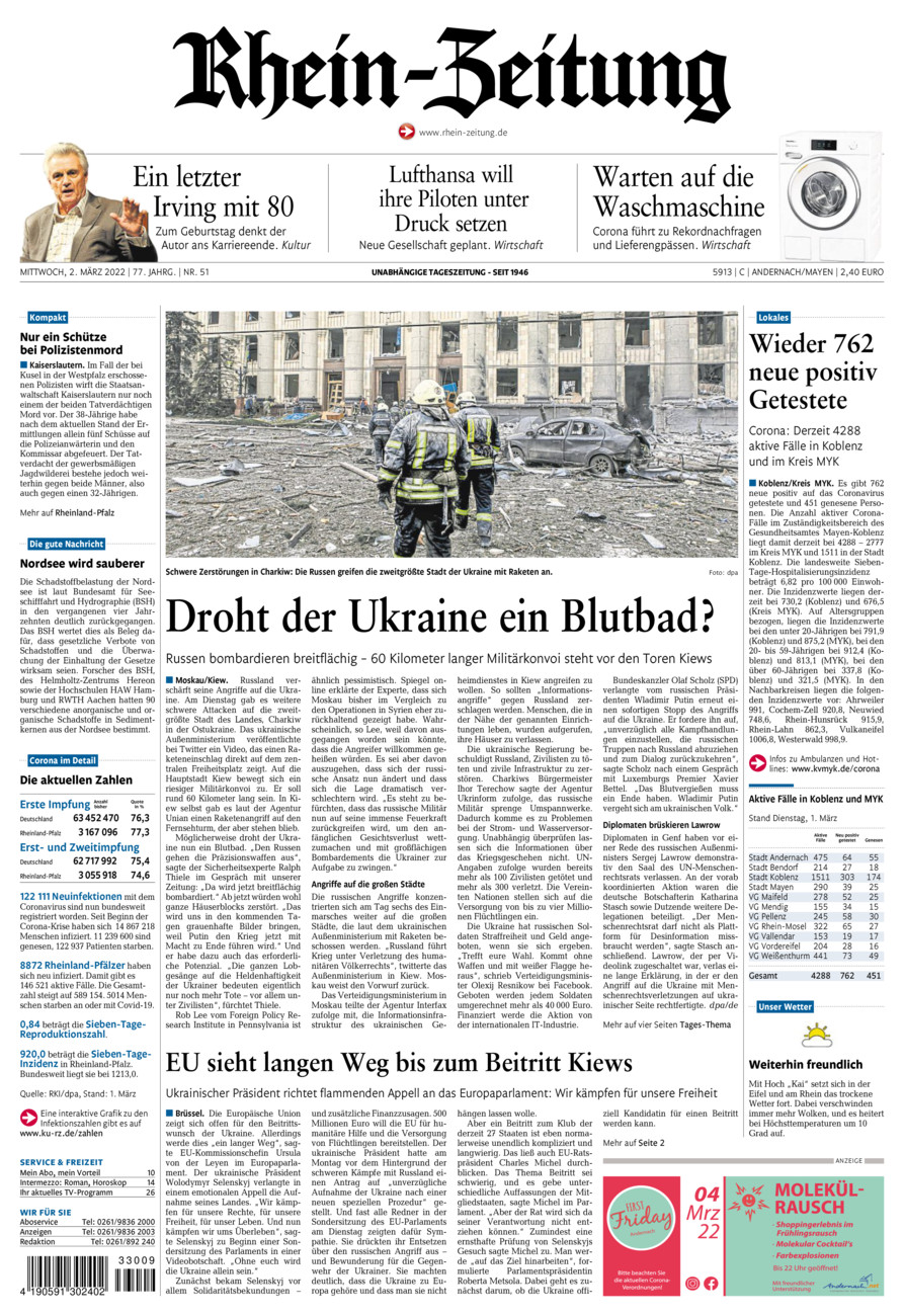 Rhein-Zeitung Andernach & Mayen vom Mittwoch, 02.03.2022