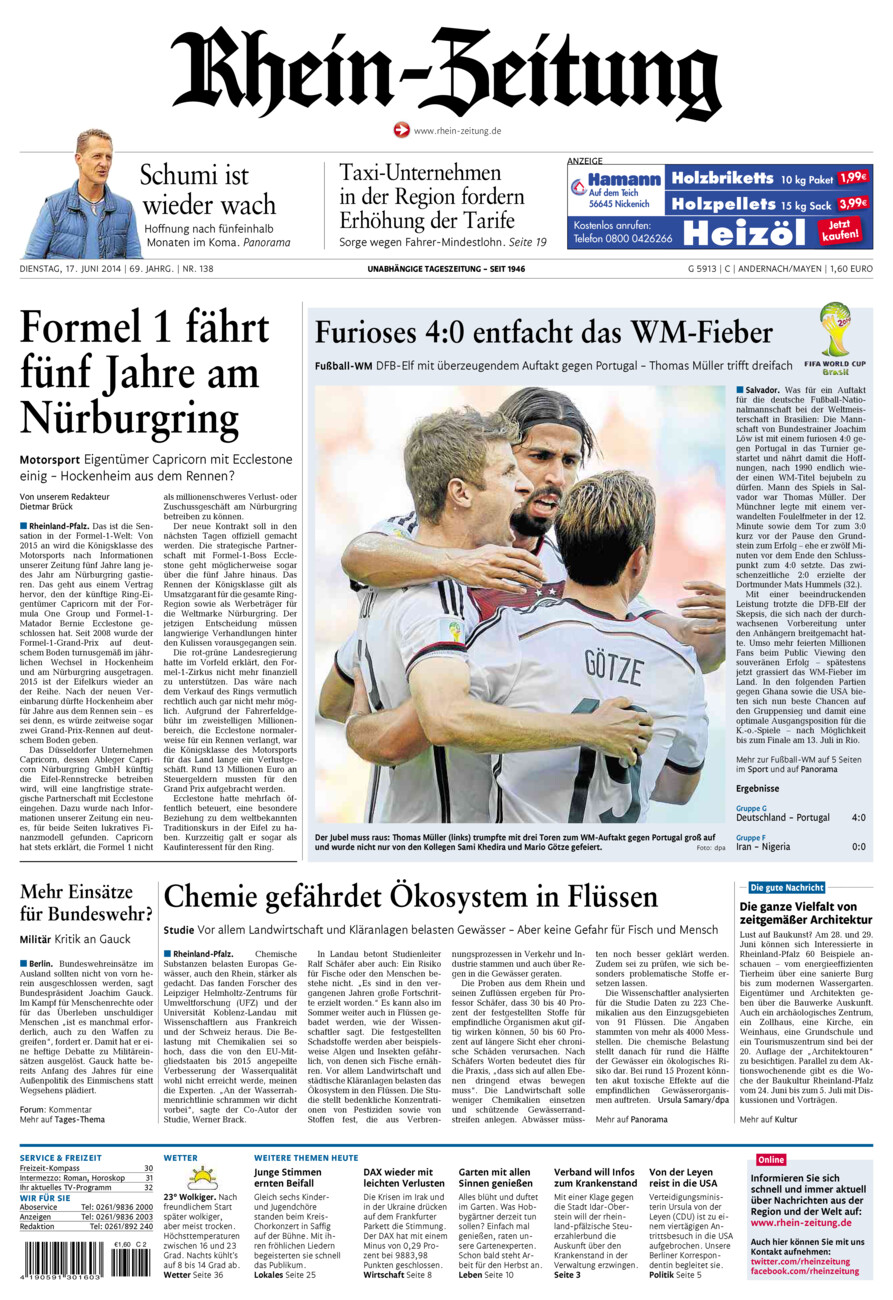 Rhein-Zeitung Andernach & Mayen vom Dienstag, 17.06.2014