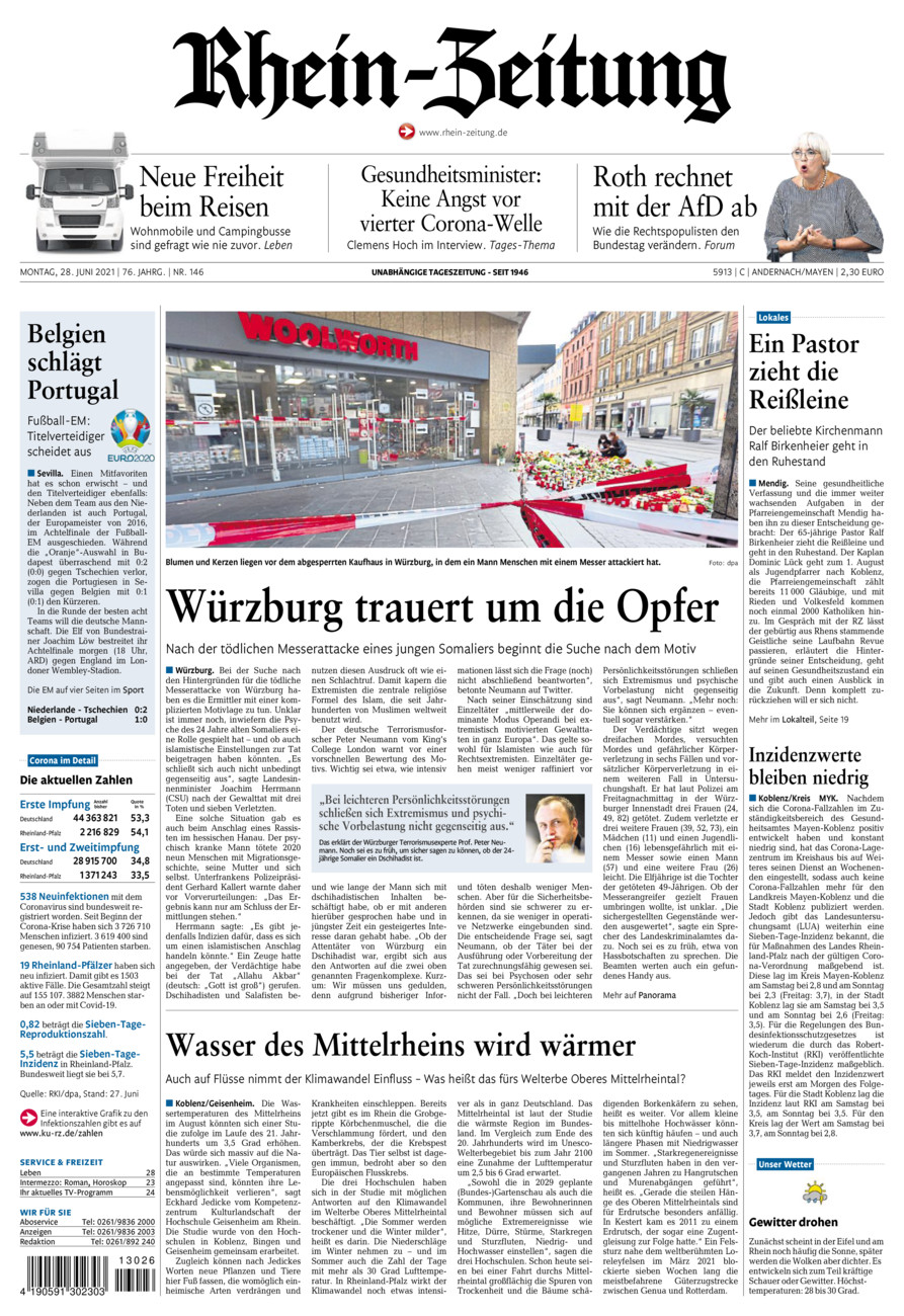 Rhein-Zeitung Andernach & Mayen vom Montag, 28.06.2021