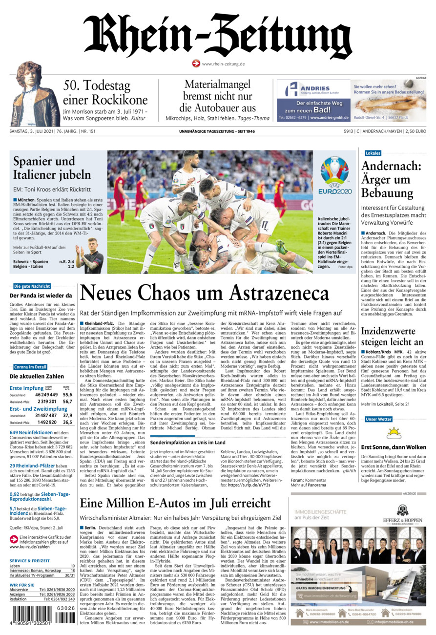 Rhein-Zeitung Andernach & Mayen vom Samstag, 03.07.2021