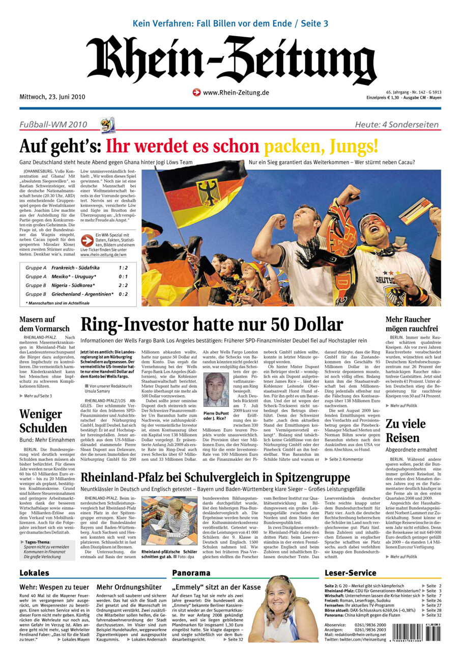 Rhein-Zeitung Andernach & Mayen vom Mittwoch, 23.06.2010