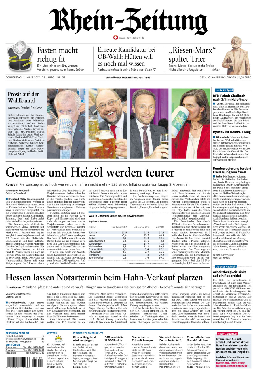 Rhein-Zeitung Andernach & Mayen vom Donnerstag, 02.03.2017