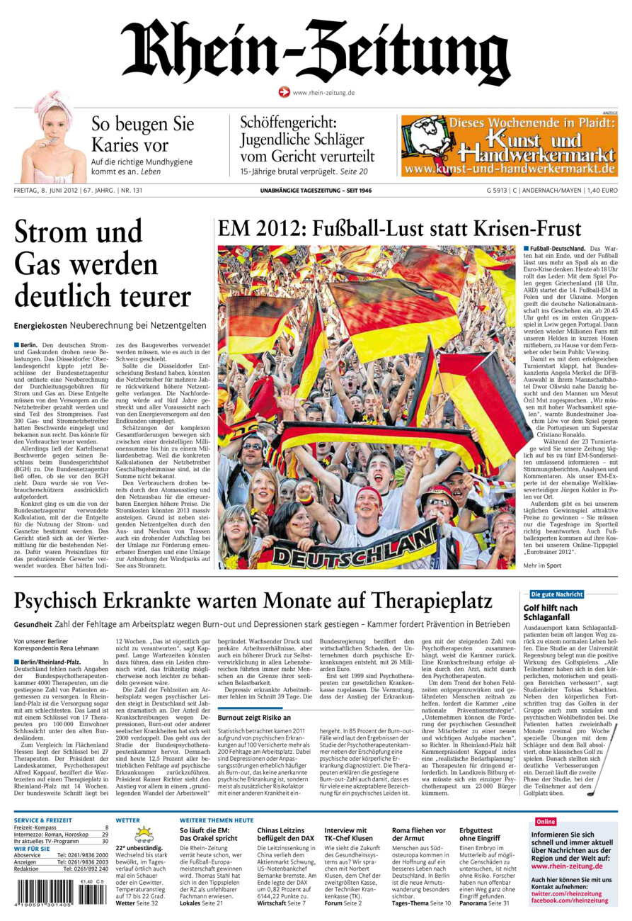 Rhein-Zeitung Andernach & Mayen vom Freitag, 08.06.2012