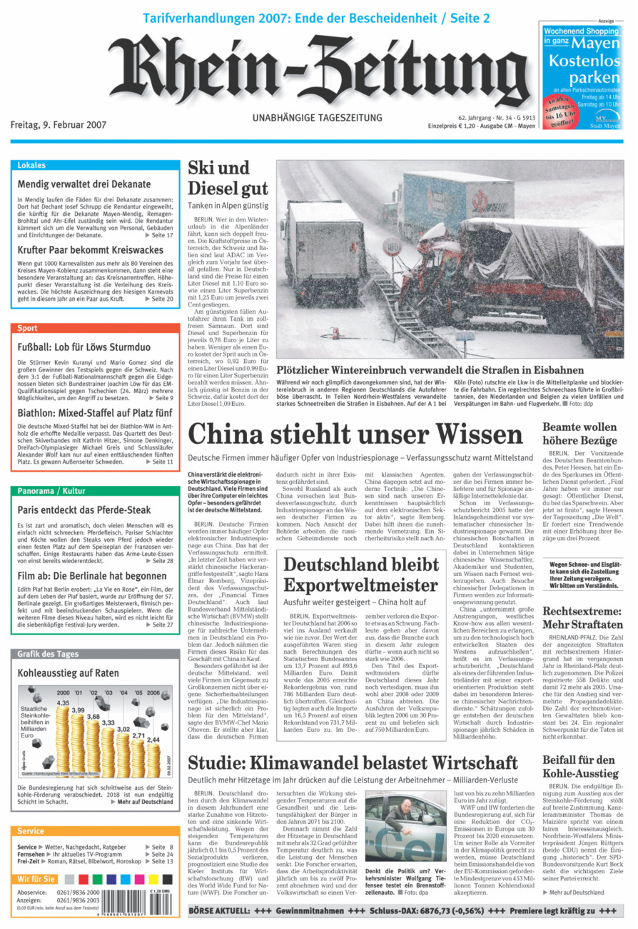 Rhein-Zeitung Andernach & Mayen vom Freitag, 09.02.2007