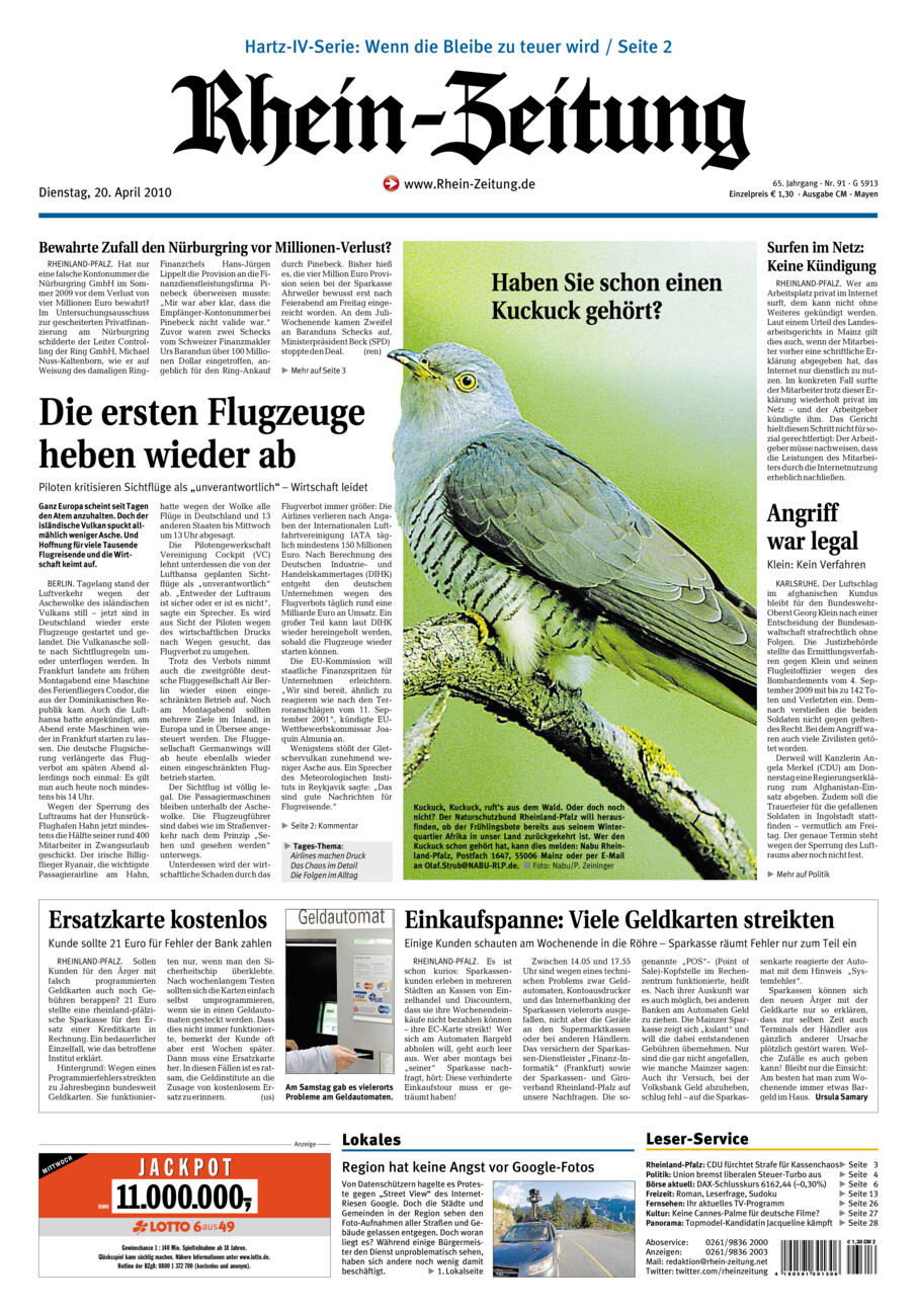 Rhein-Zeitung Andernach & Mayen vom Dienstag, 20.04.2010