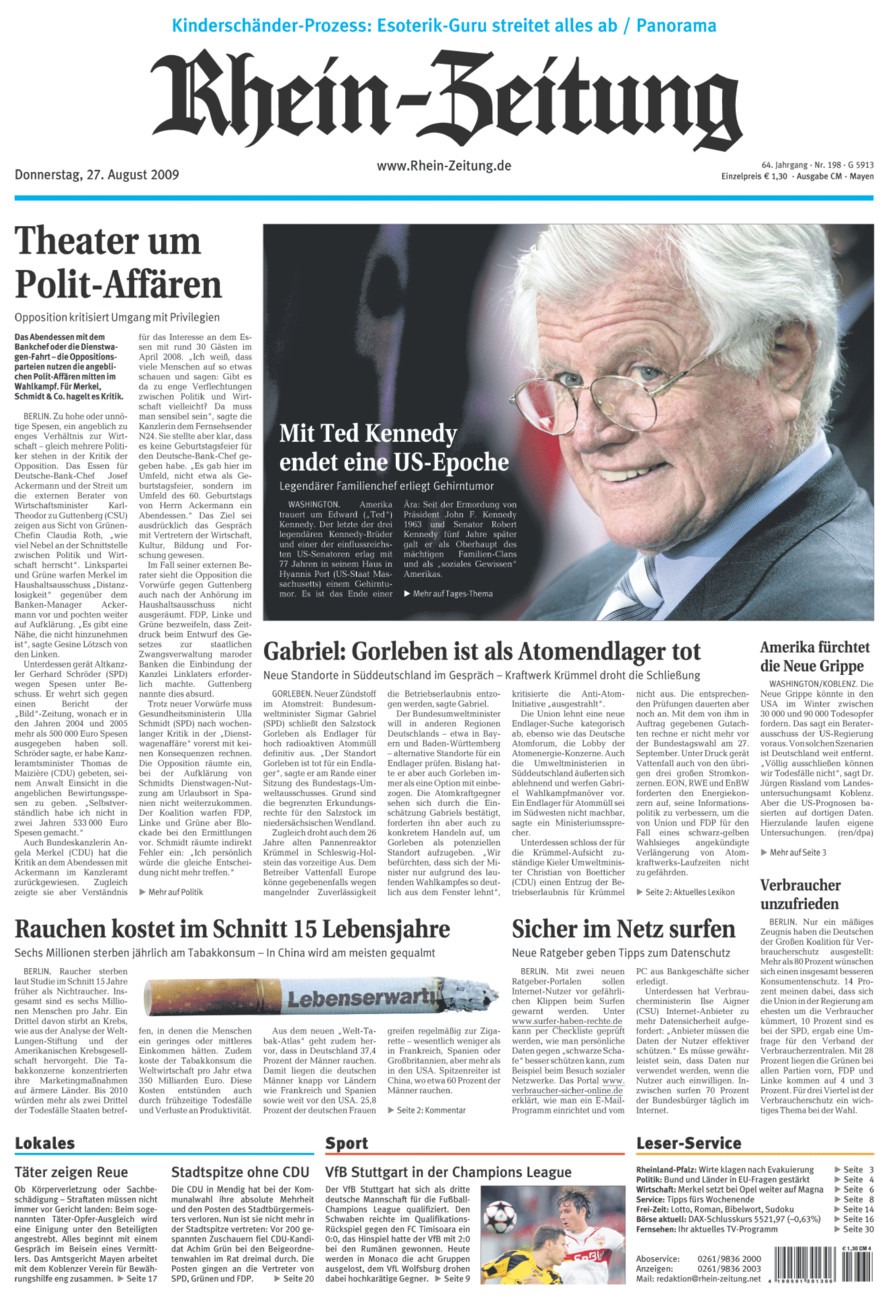 Rhein-Zeitung Andernach & Mayen vom Donnerstag, 27.08.2009